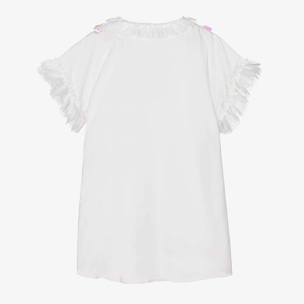Angel's Face-Teen Girls White Sequin Chiffon Kaftan | Childrensalon Outlet