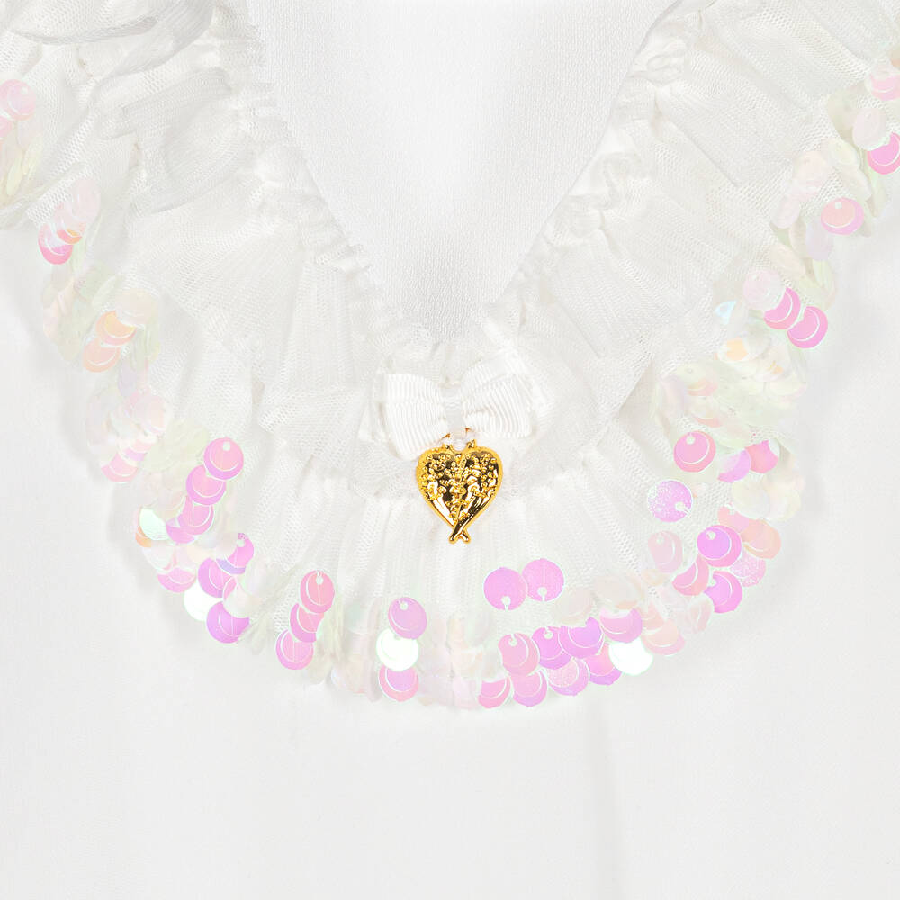 Angel's Face-Teen Girls White Sequin Chiffon Kaftan | Childrensalon Outlet