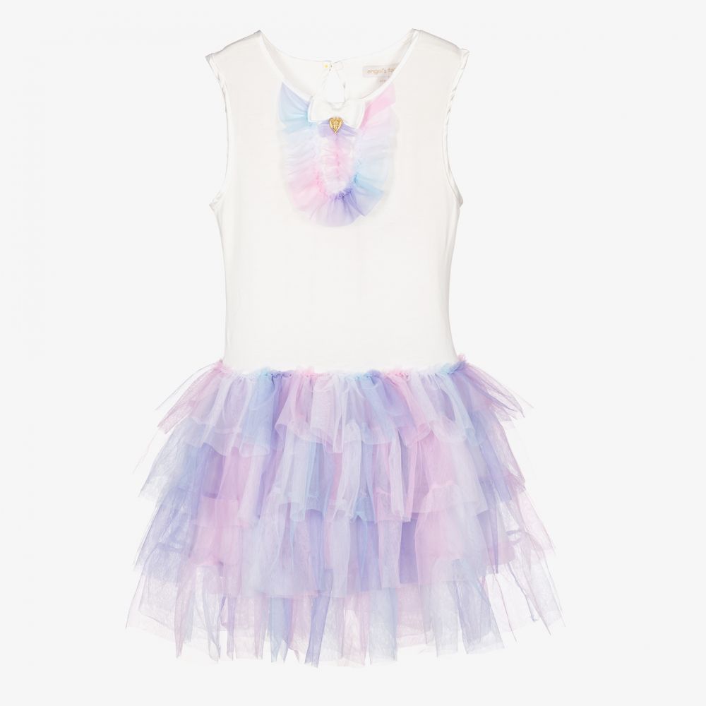 Angel's Face - Teen Girls White Tulle Dress | Childrensalon