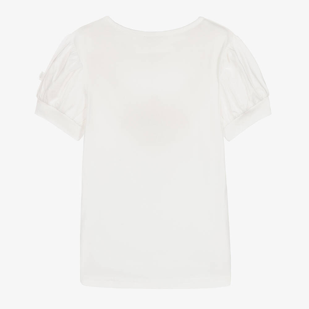Angel's Face-Белая футболка с сердцем из тюля | Childrensalon Outlet