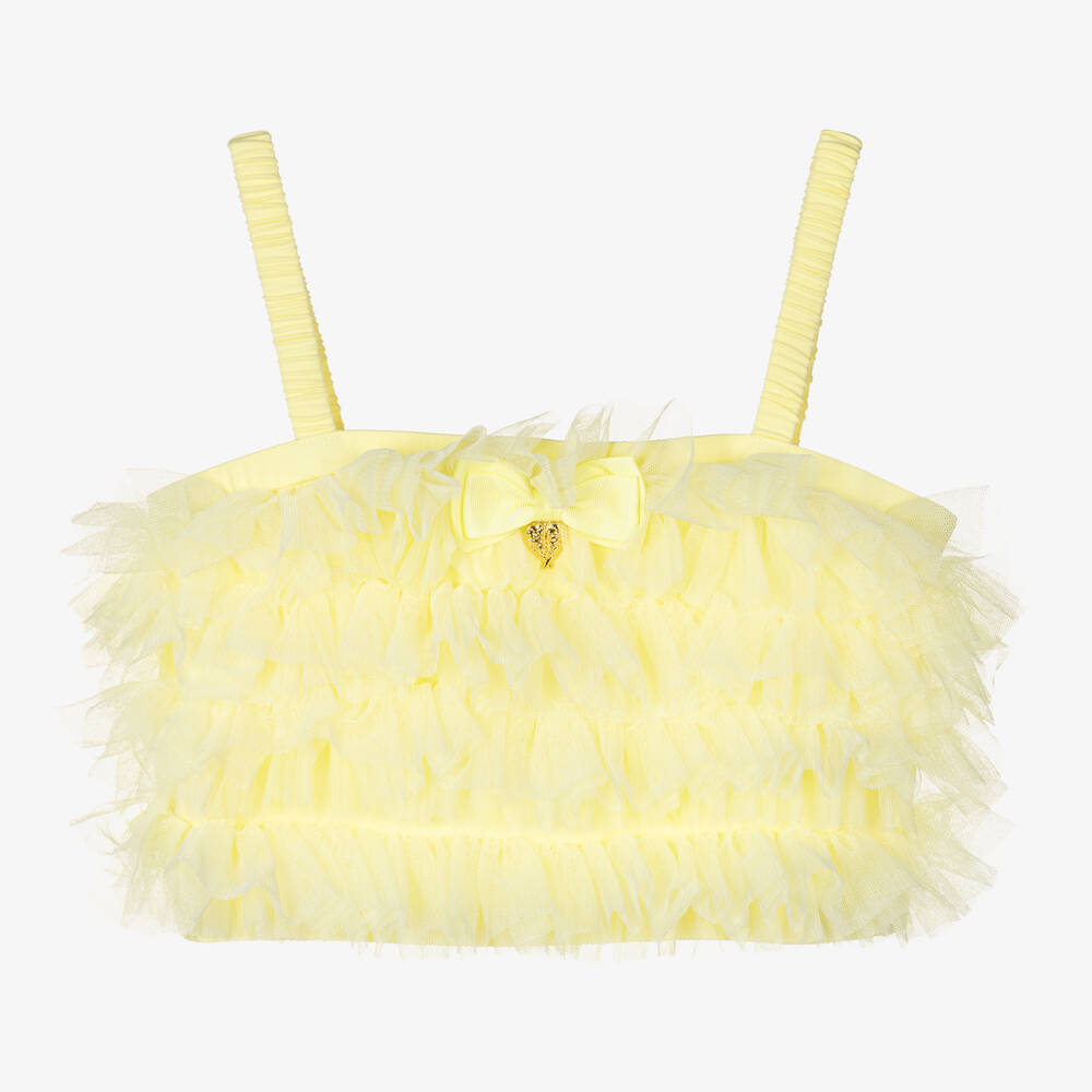 Angel's Face-Teen Girls Yellow Jersey & Tulle Vest Top | Childrensalon Outlet
