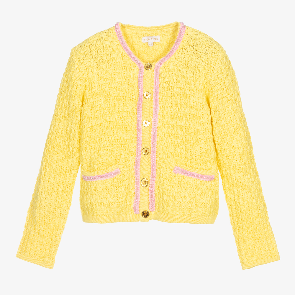 Angel's Face - Teen Girls Yellow Knit Jacket  | Childrensalon