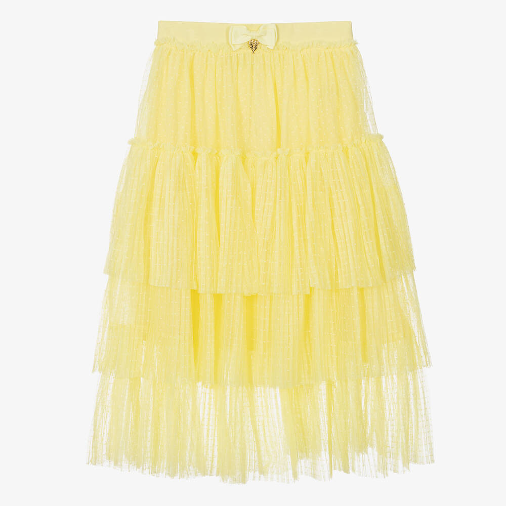 Angel's Face - Teen Girls Yellow Pleated Tulle Skirt