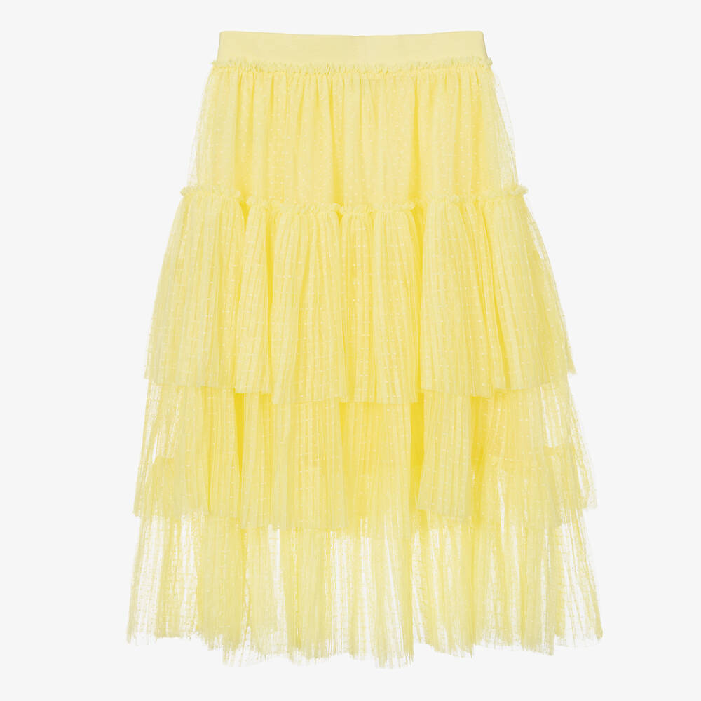Angel's Face - Teen Girls Yellow Pleated Tulle Skirt