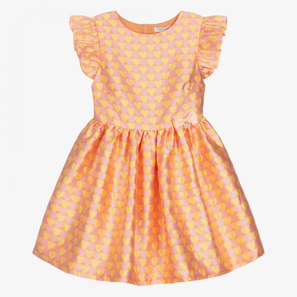 Angel's Face - Teen Orange Brocade Dress | Childrensalon