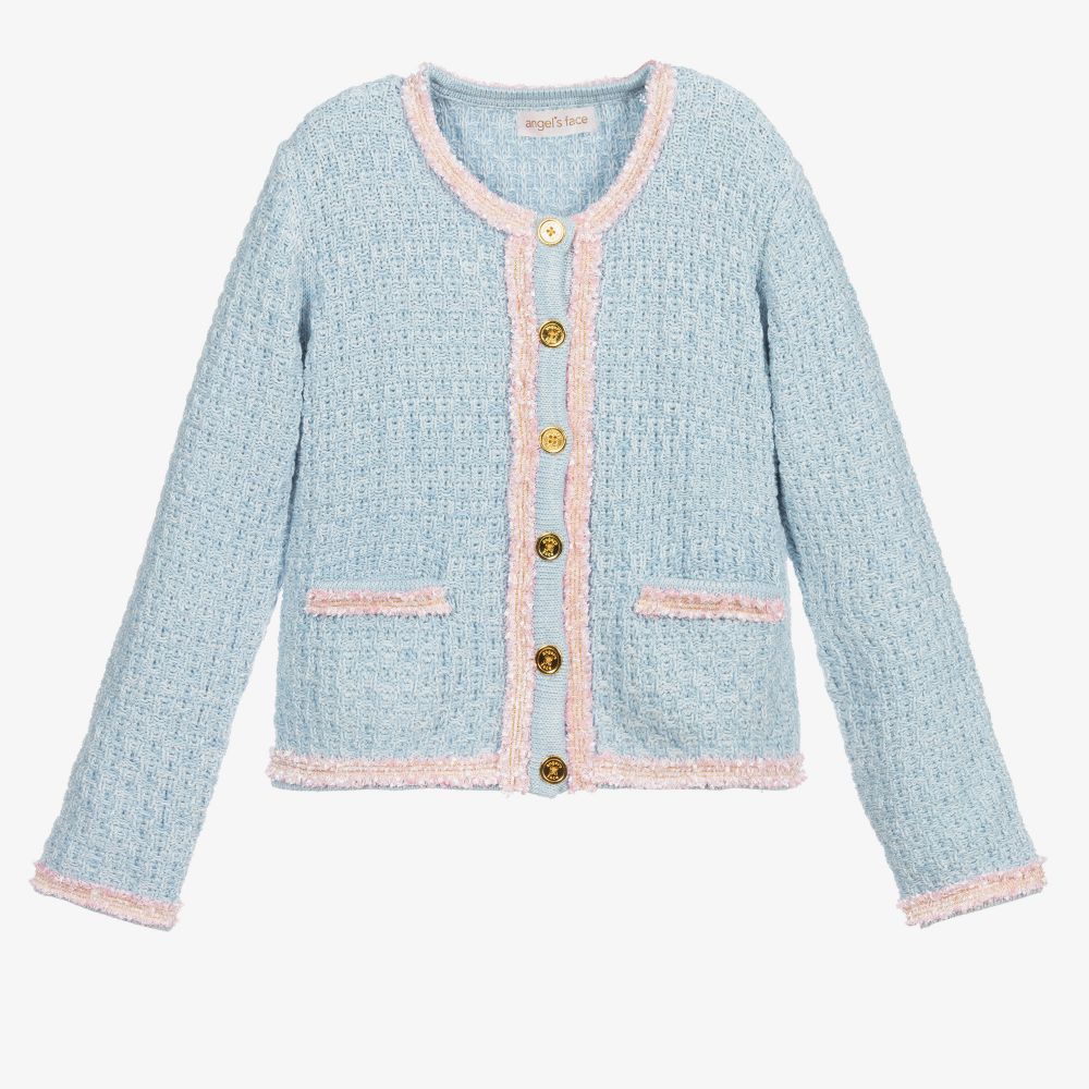 Angel's Face-Teen Pale Blue Knit Jacket  | Childrensalon Outlet