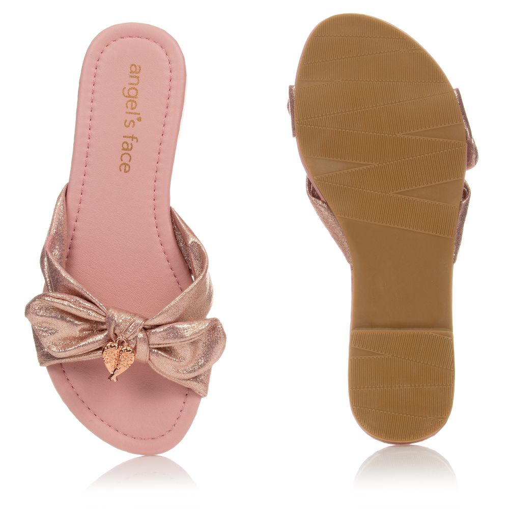 Angel's Face-Teen Pink Bow Logo Sliders | Childrensalon Outlet