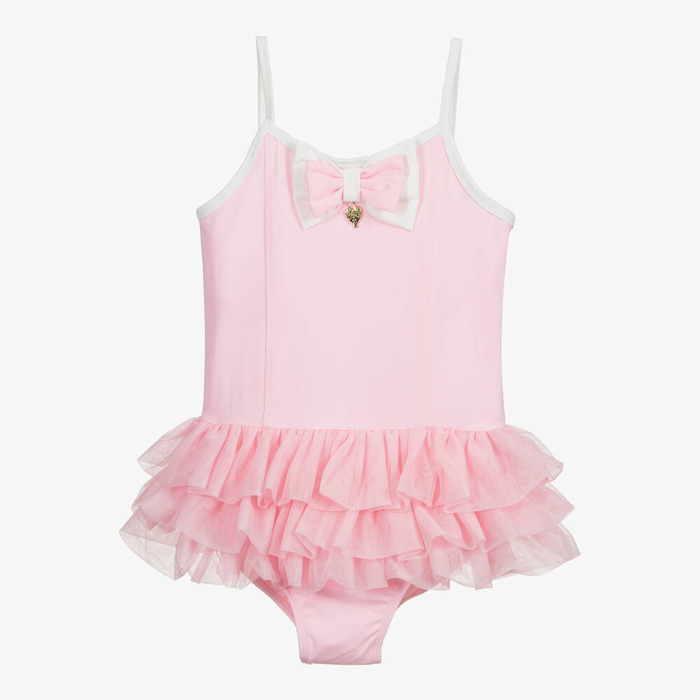 Angel's Face - Teen Pink Bow Ruffle Swimsuit | Childrensalon