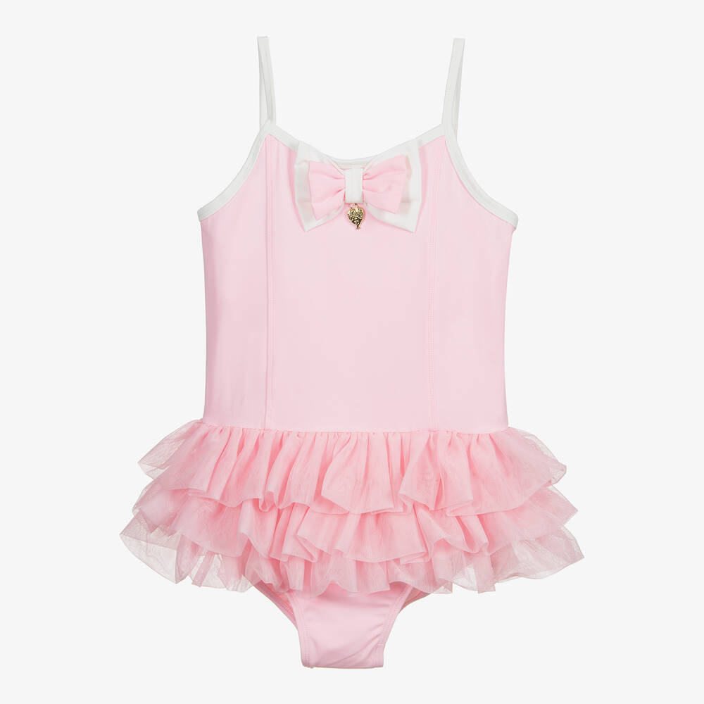 Angel's Face - Maillot de bain rose à volants et à nœud Ado | Childrensalon