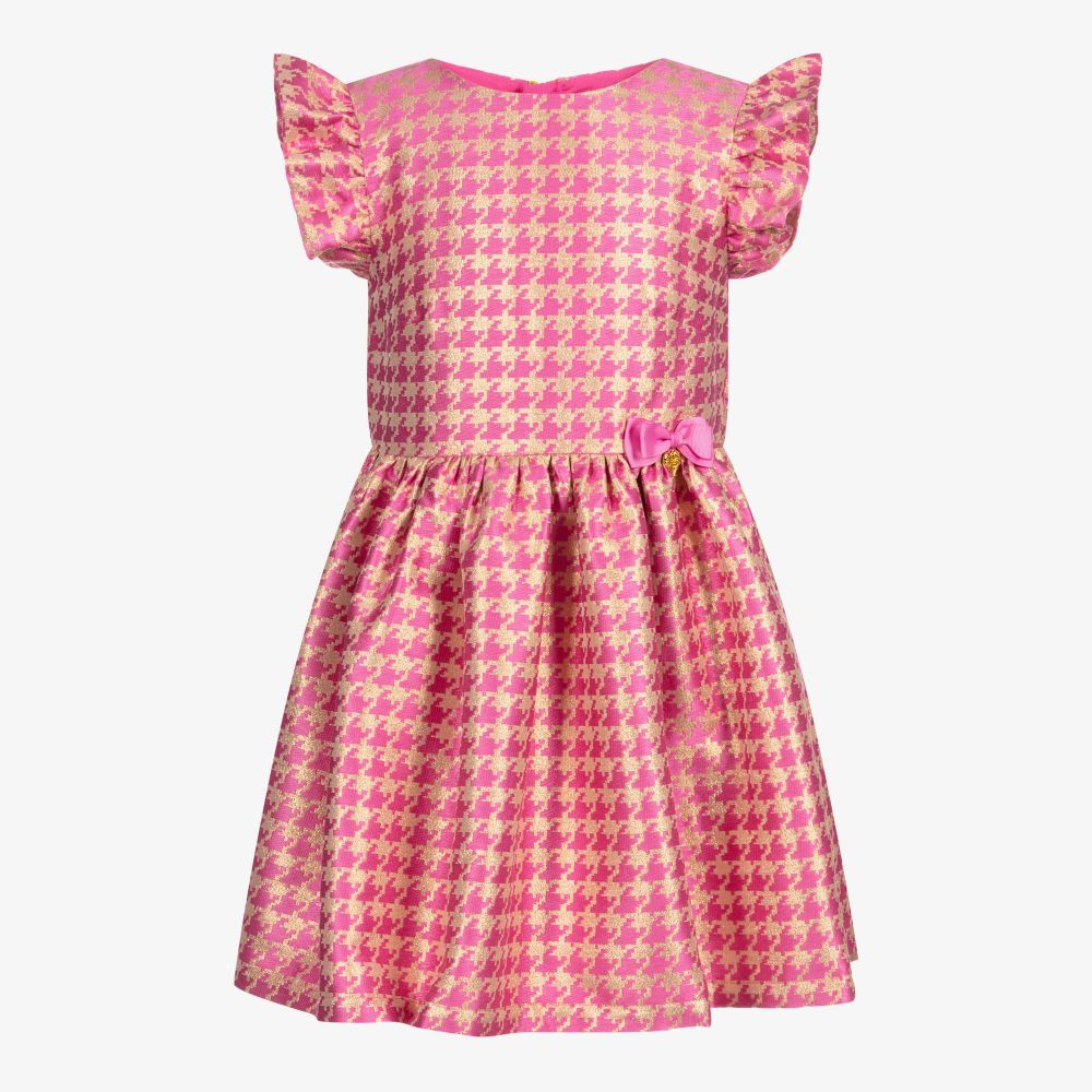 Angel's Face - Rosa Kleid mit Hahnentrittmuster für Teenager | Childrensalon