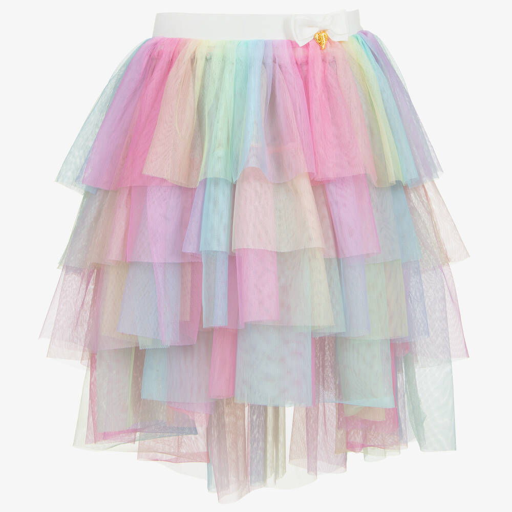 Angel's Face - Розовая многоярусная юбка с радужным эффектом для подростков  | Childrensalon