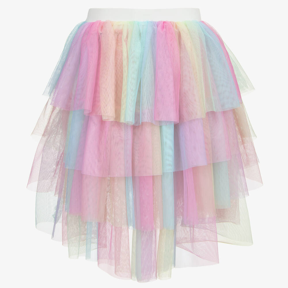 Angel's Face-Розовая многоярусная юбка с радужным эффектом для подростков | Childrensalon Outlet