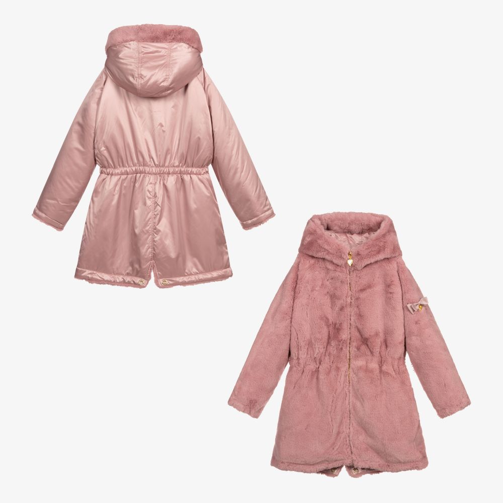 Angel's Face-Розовое двустороннее пальто для девушек | Childrensalon Outlet