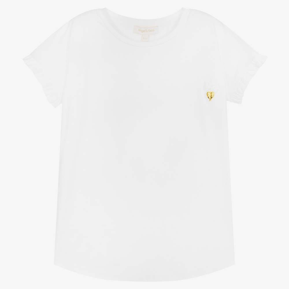 Angel's Face - Weißes Teen T-Shirt mit Flügeln | Childrensalon