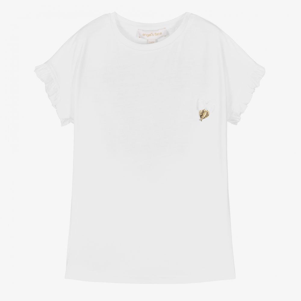 Angel's Face - T-shirt blanc et bleu à ailes | Childrensalon