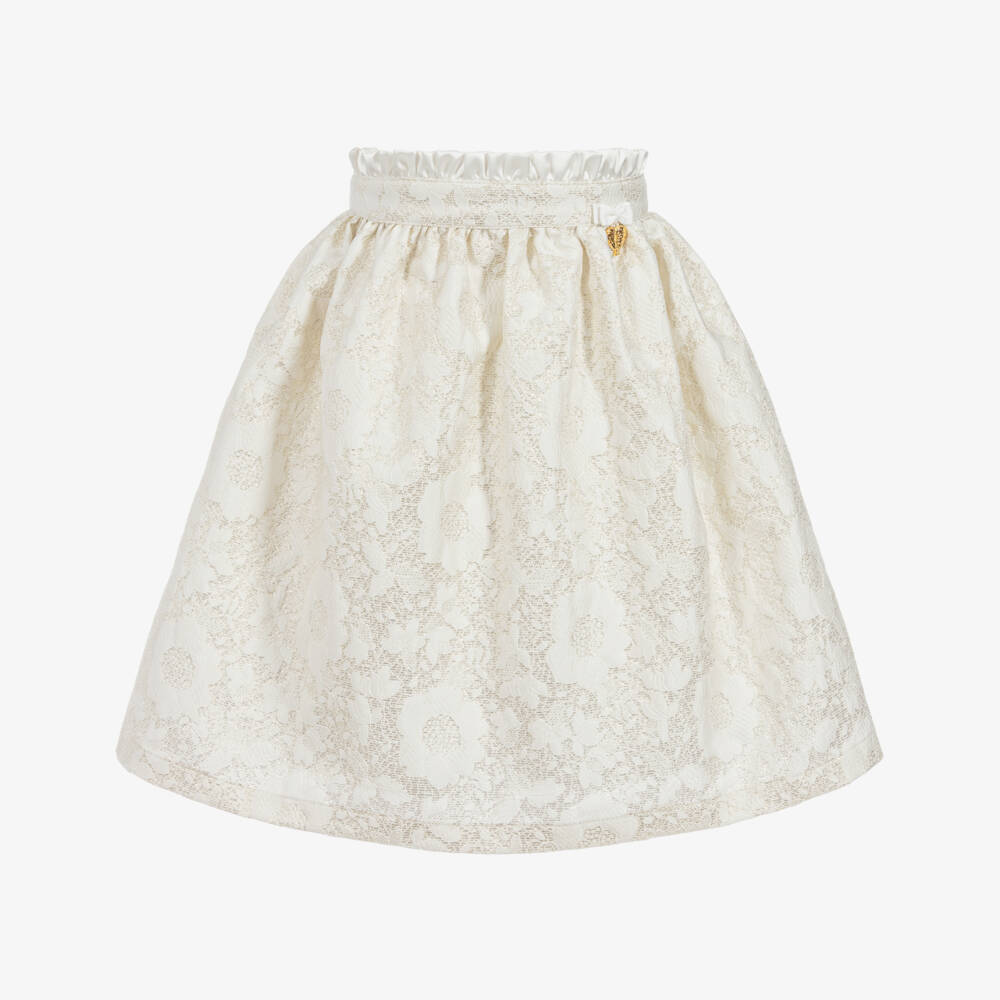 Angel's Face-Бело-золотистая жаккардовая юбка | Childrensalon Outlet