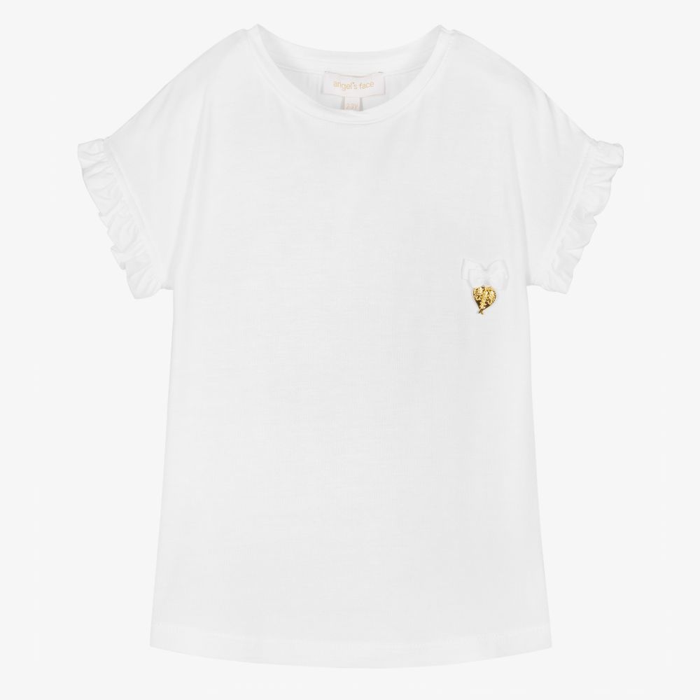 Angel's Face-White & Pink Wings T-Shirt | Childrensalon Outlet
