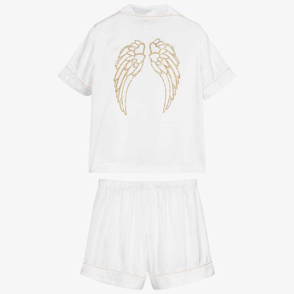 Angel's Face-White Satin Short Pyjamas | Childrensalon Outlet