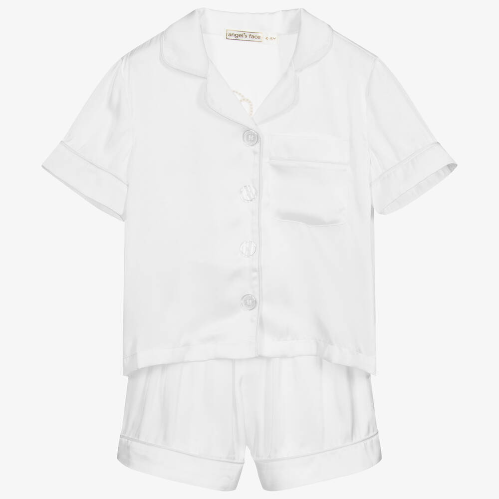 White Satin Short Pyjamas
