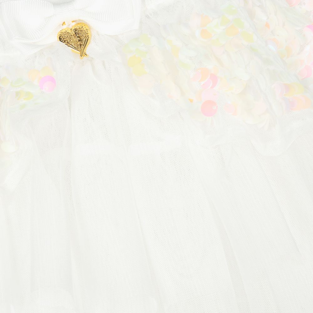 Angel's Face-Белая юбка-пачка из тюля с пайетками | Childrensalon Outlet