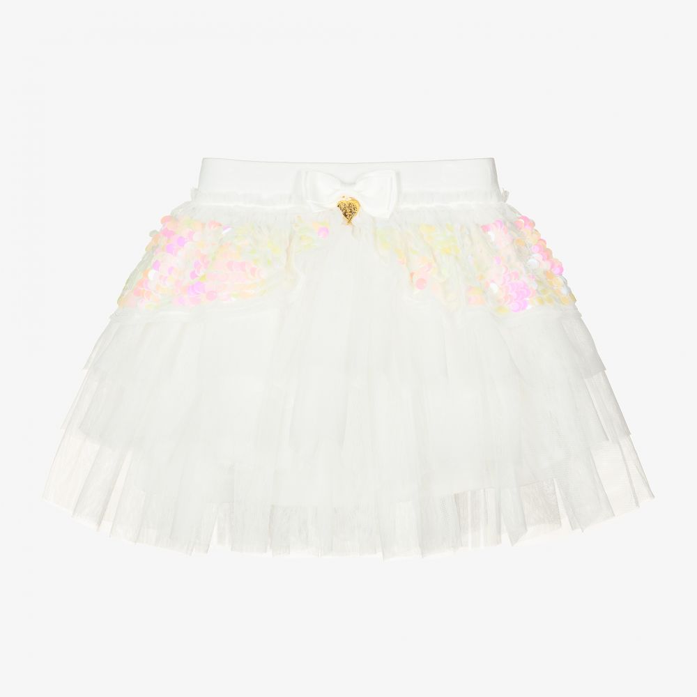 Angel's Face-تنورة توتو تول مزينة بترتر لون أوف وايت | Childrensalon Outlet