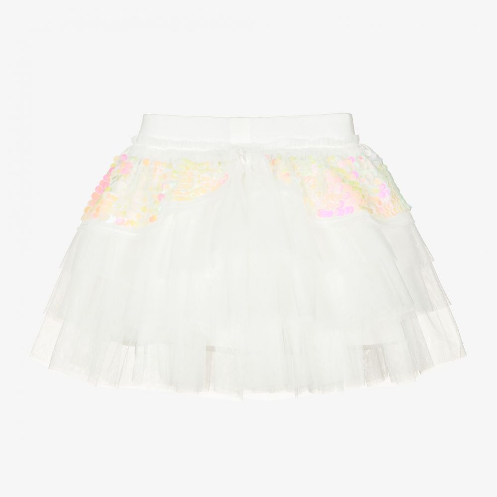 Angel's Face-Белая юбка-пачка из тюля с пайетками | Childrensalon Outlet