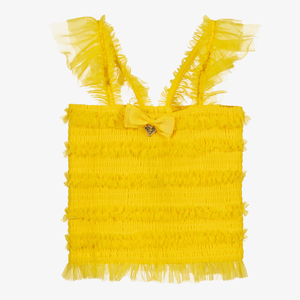 Angel's Face - Yellow Georgia Ruffle Top | Childrensalon