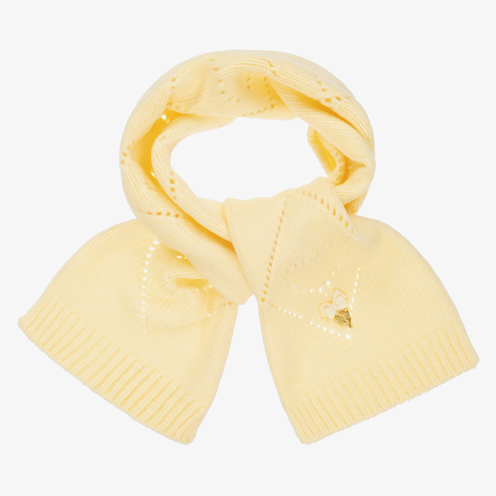 Angel's Face-Yellow Knit Scarf (130cm) | Childrensalon Outlet