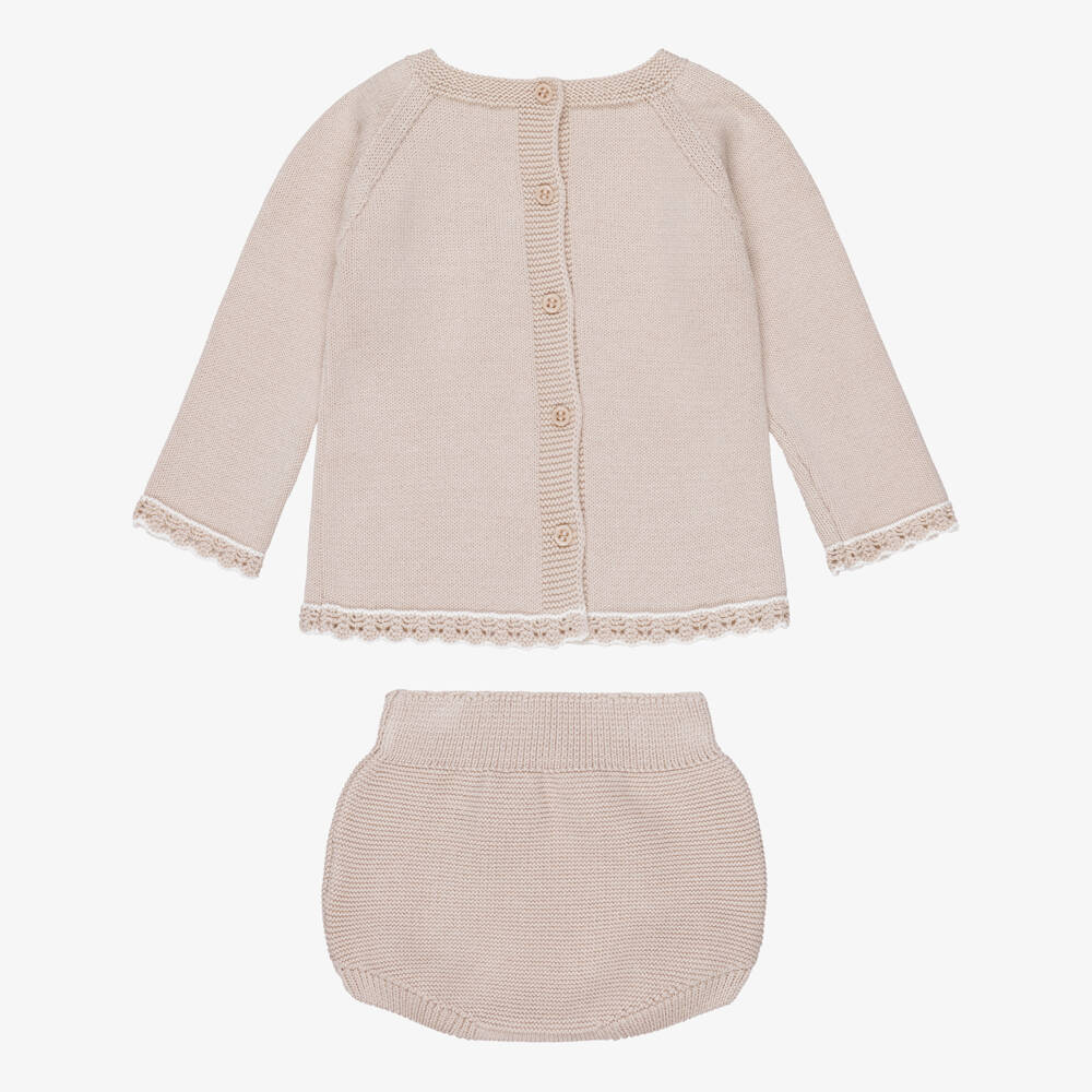 Artesanía Granlei-Baby Boys Beige Duck Motif Shorts Set | Childrensalon Outlet