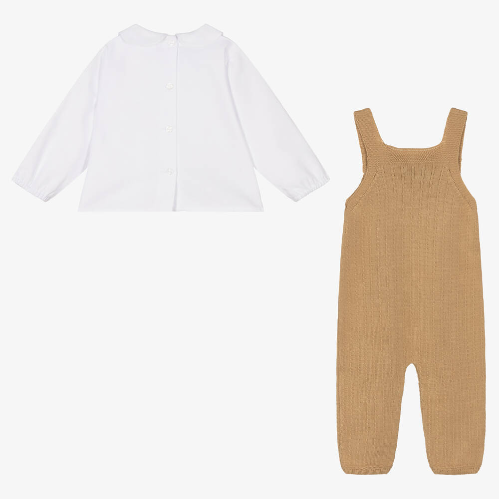 Artesanía Granlei Baby Boys Beige Dungaree Set Childrensalon Outlet