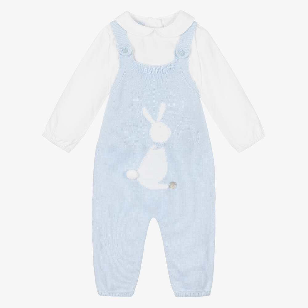 Artesanía Granlei - Blaues Latzhosen-Set (Baby J) | Childrensalon