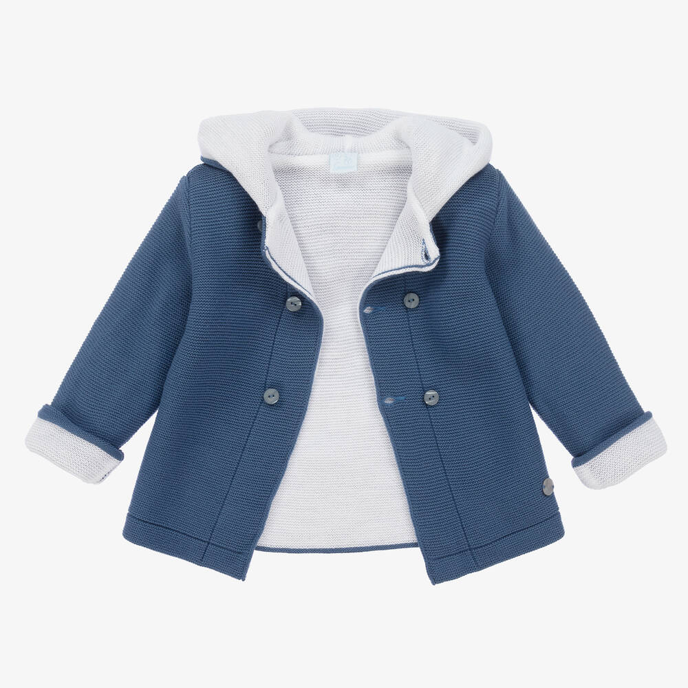 Artesanía Granlei-Baby Boys Blue Knitted Trousers Set | Childrensalon Outlet