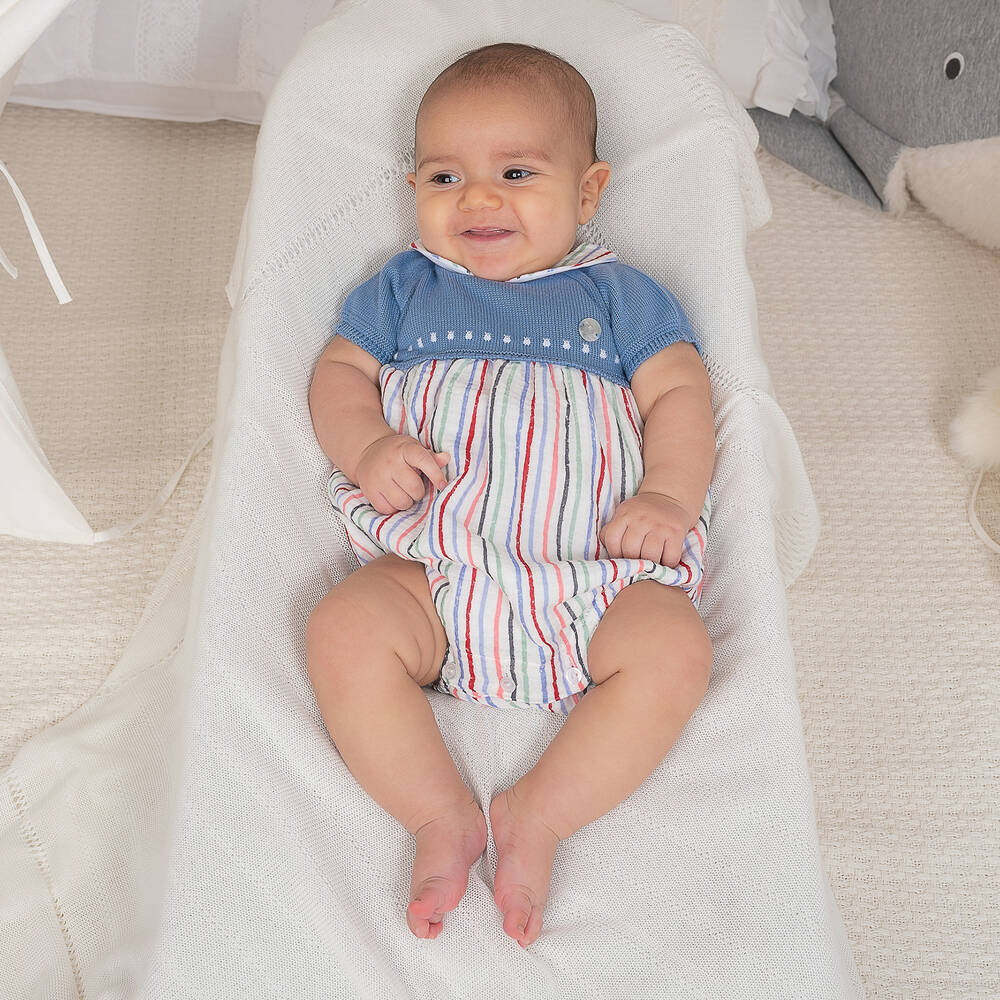 Artesanía Granlei-Baby Boys Blue Stripe Shortie | Childrensalon Outlet