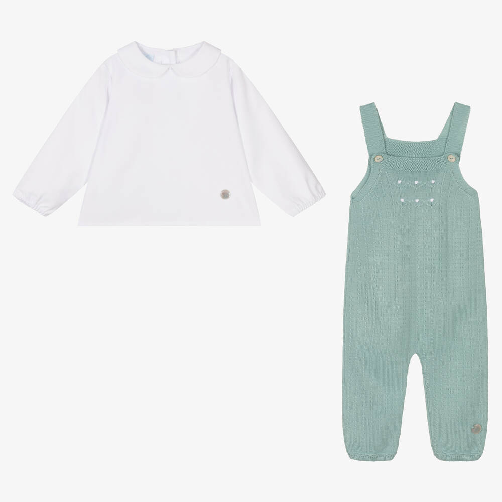 Artesanía Granlei-Футболка и зеленый полукомбинезон для малышей | Childrensalon Outlet