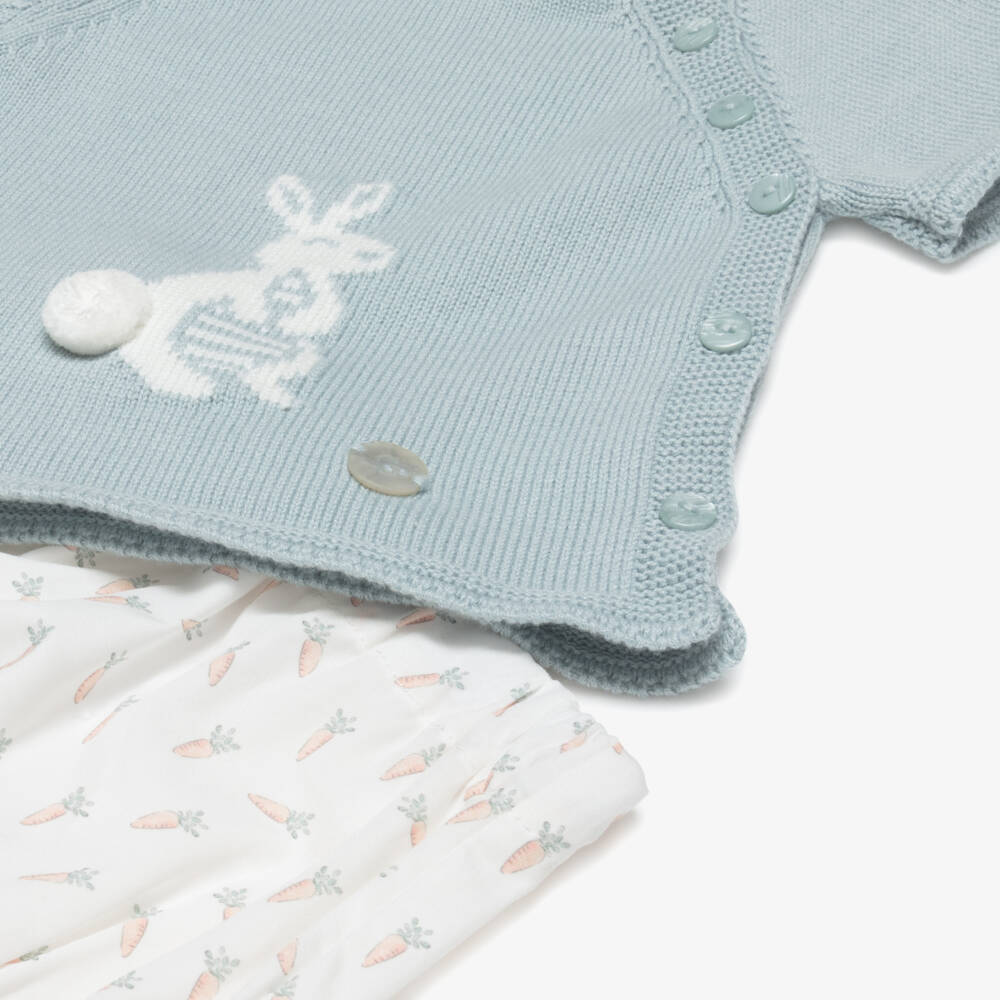 Artesanía Granlei-Baby Boys Green & White Rabbit Shorts Set | Childrensalon Outlet