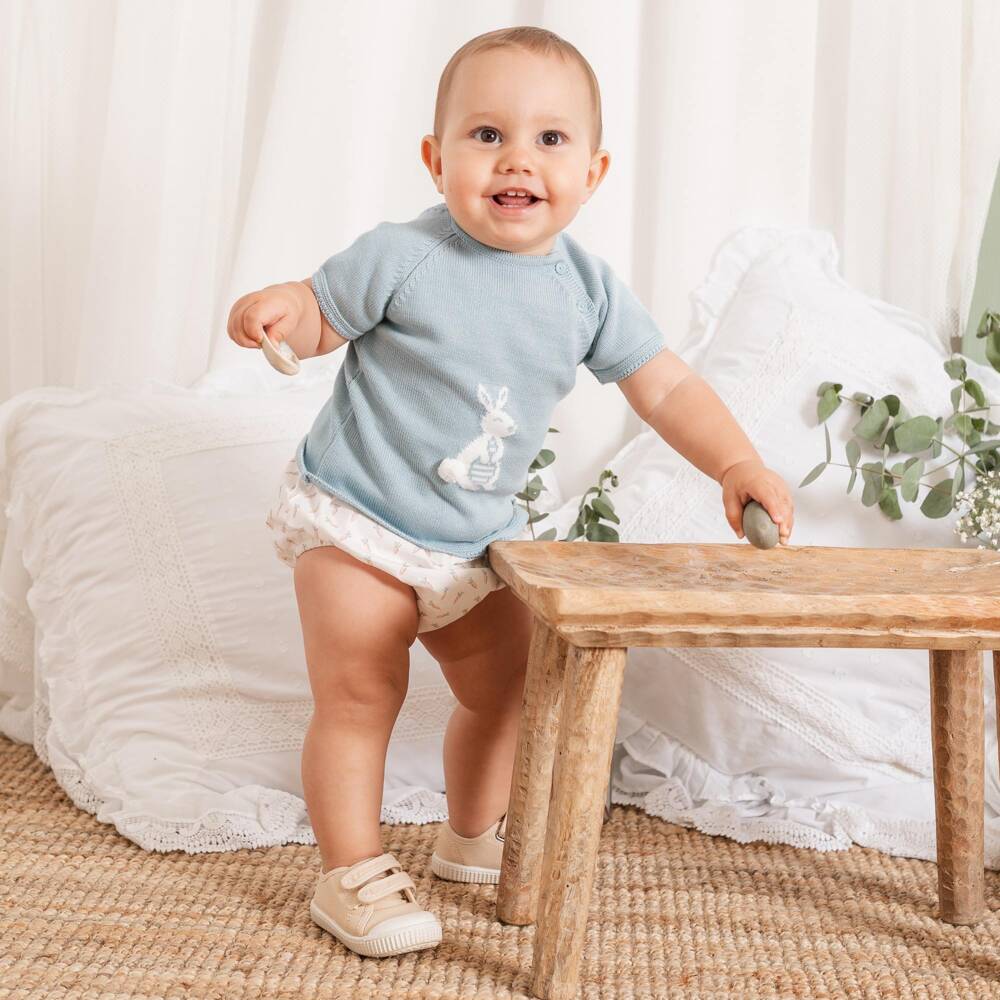 Artesanía Granlei-Baby Boys Green & White Rabbit Shorts Set | Childrensalon Outlet