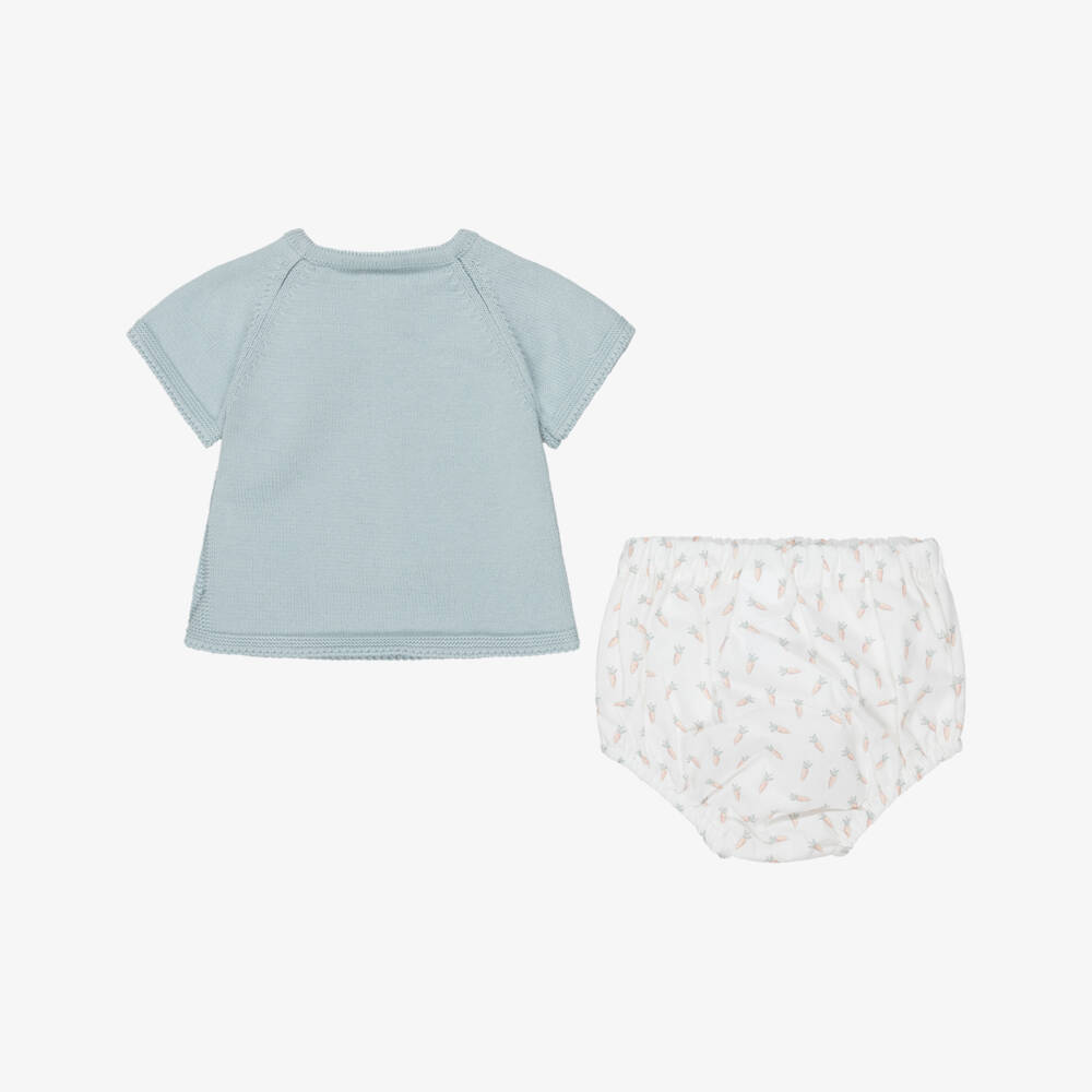 Artesanía Granlei-Baby Boys Green & White Rabbit Shorts Set | Childrensalon Outlet
