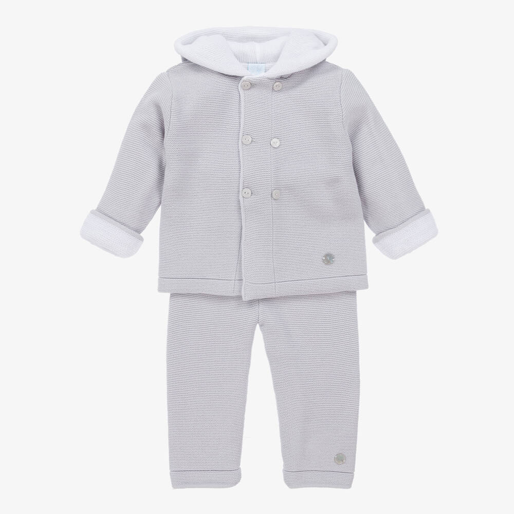 Artesanía Granlei-طقم بنطلون أكريليك محبوك لون رمادي للمواليد | Childrensalon Outlet