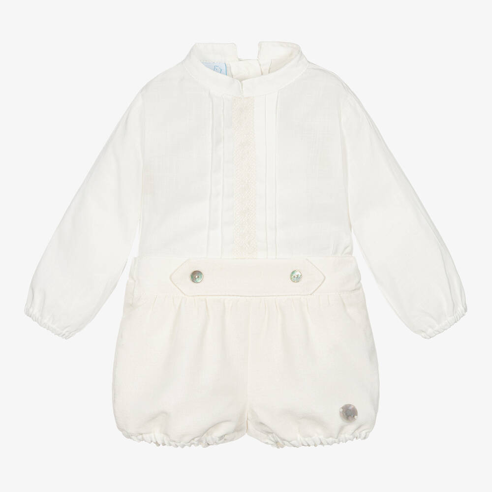 Artesanía Granlei - Кремовая рубашка и шорты из хлопка | Childrensalon