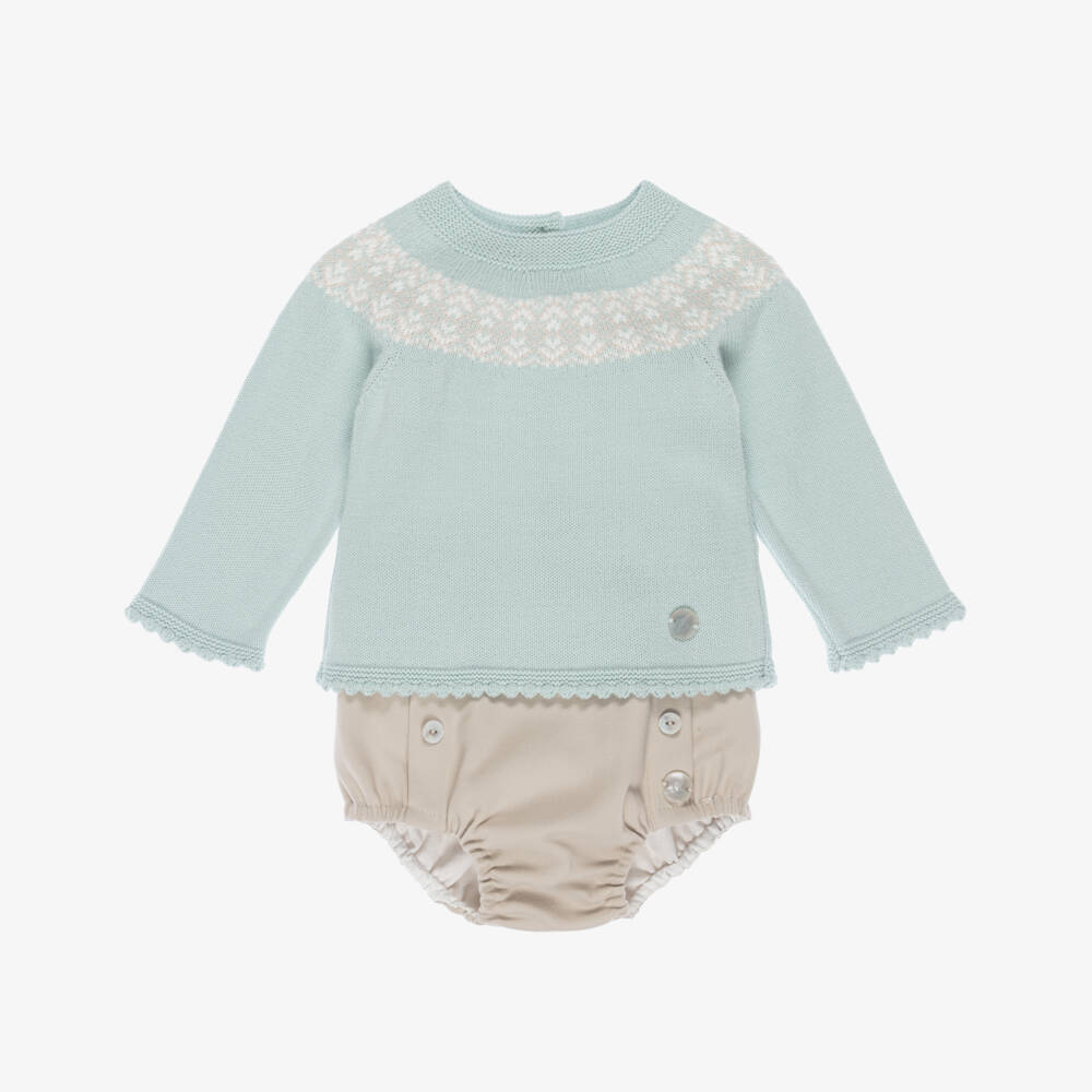 Artesanía Granlei-Комплект свитер мятный Fair Isle для мальчиков | Childrensalon Outlet