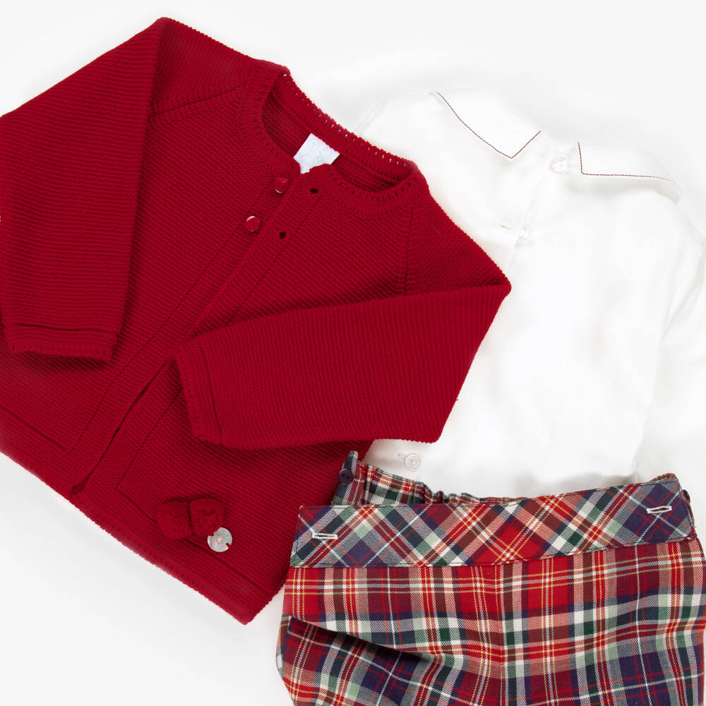 Artesanía Granlei-Baby Boys Red Tartan Check Shorts Set | Childrensalon Outlet