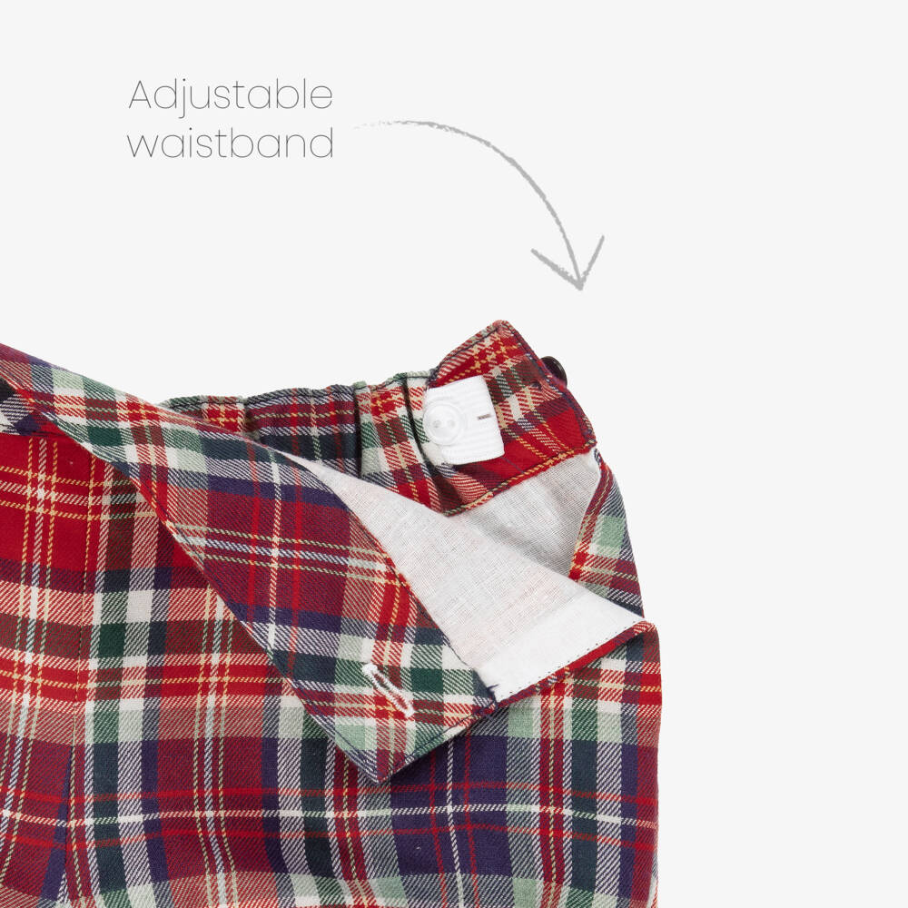 Artesanía Granlei-Baby Boys Red Tartan Check Shorts Set | Childrensalon Outlet