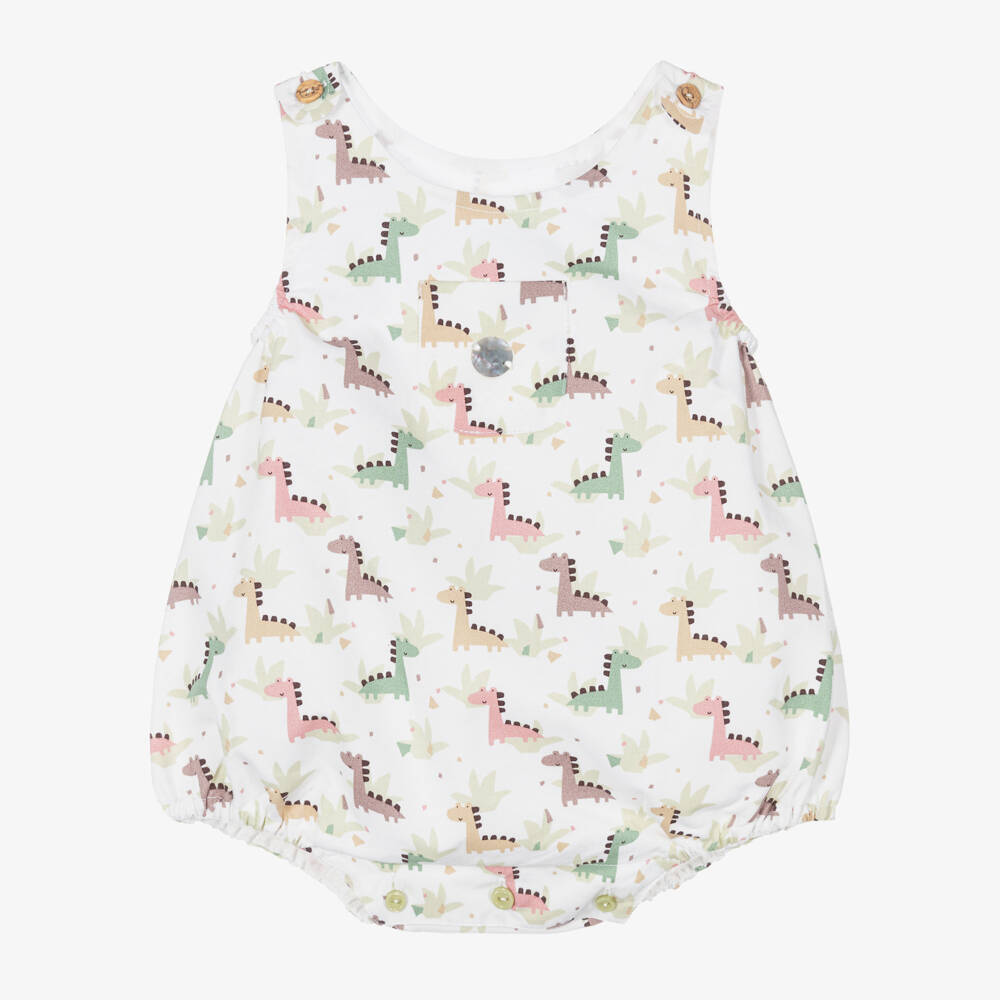 Artesanía Granlei-Белый хлопковый песочник с динозаврами для малышей | Childrensalon Outlet