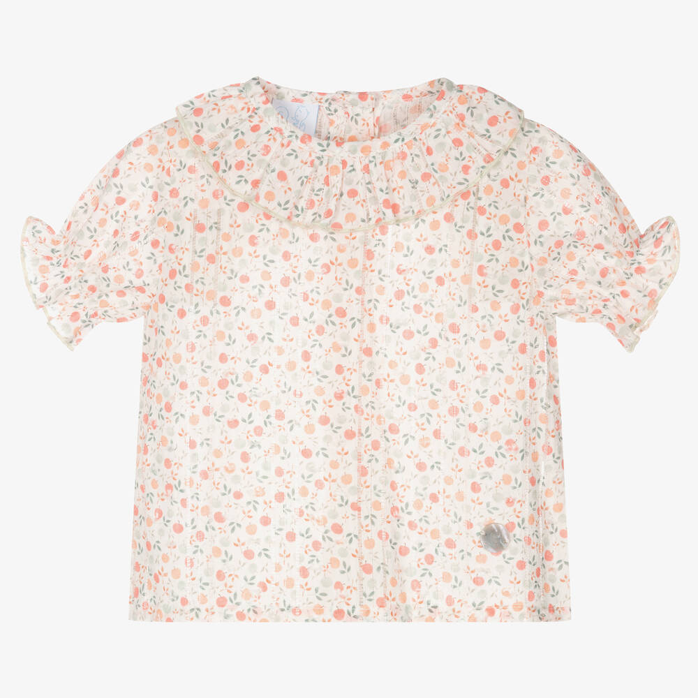 Artesanía Granlei-طقم شورت قطن لون أخضر نعناعي بطبعة ورود للمولودات | Childrensalon Outlet