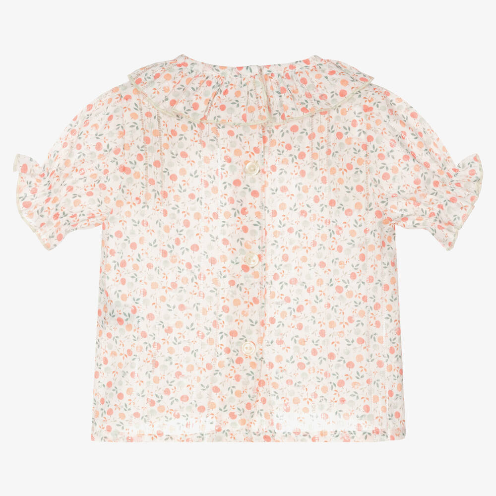 Artesanía Granlei-طقم شورت قطن لون أخضر نعناعي بطبعة ورود للمولودات | Childrensalon Outlet