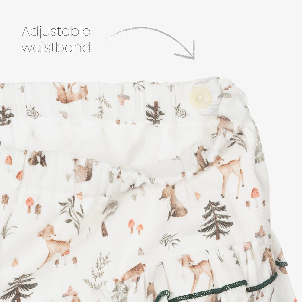 Artesanía Granlei-Baby Girls Green & White Fawn Shorts Set | Childrensalon Outlet