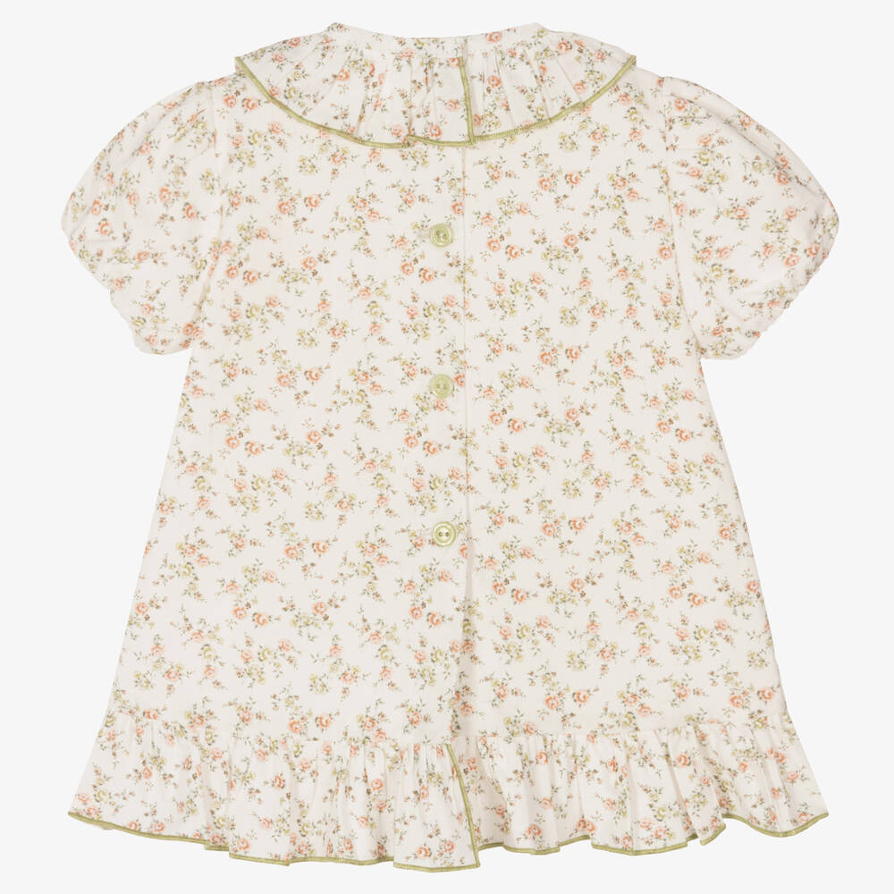 Artesanía Granlei-Baby Girls Ivory Floral Dress  | Childrensalon Outlet