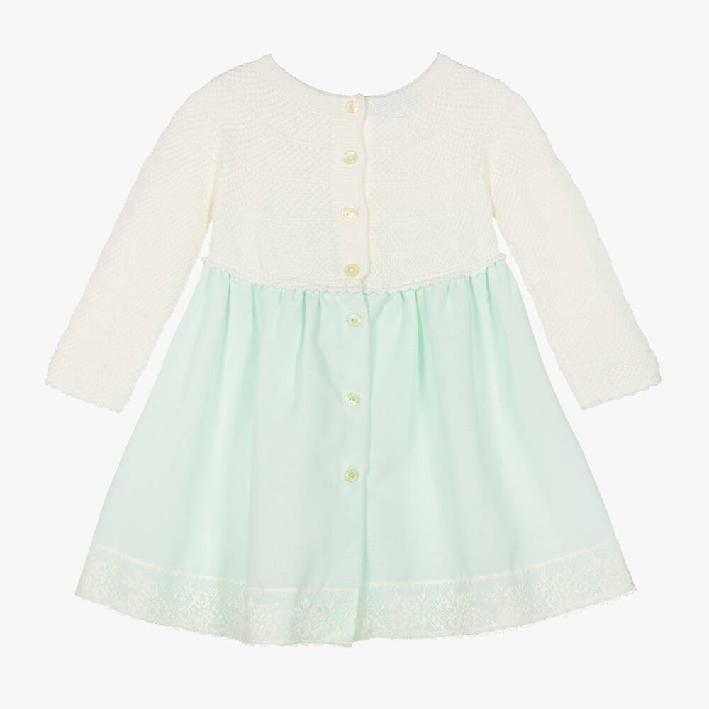 Artesanía Granlei-Baby Girls Ivory & Green Dress | Childrensalon Outlet