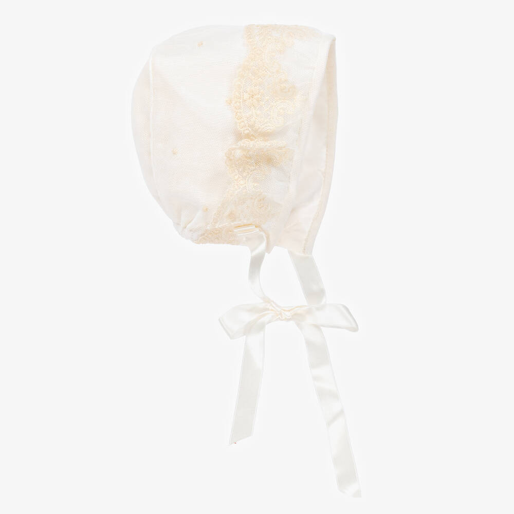 Artesanía Granlei - Baby Girls Ivory Lace Bonnet | Childrensalon