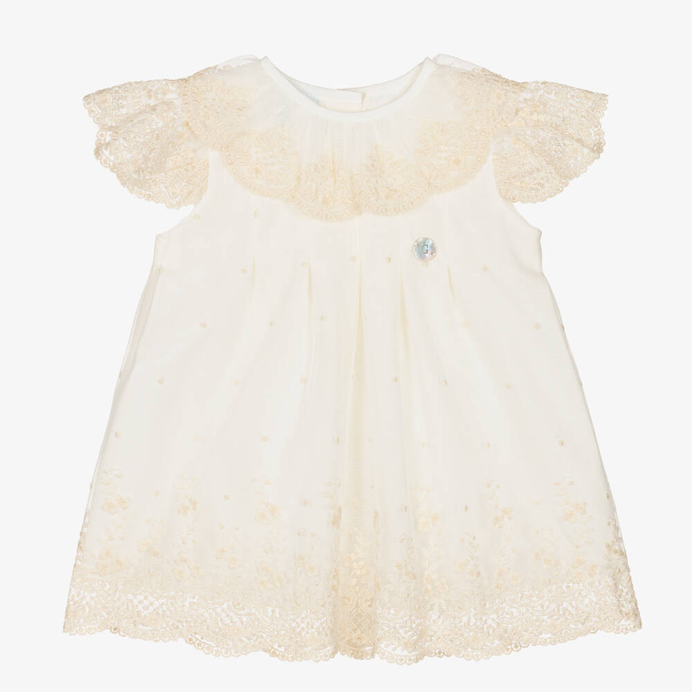 Artesanía Granlei - Baby Girls Ivory Lace Dress | Childrensalon